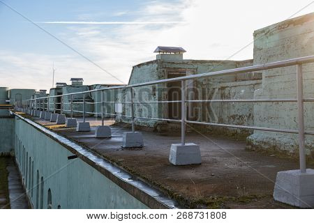 Fortifications Of Central Part Of Fort Constantine, Battery Of 6 And 8 Inch Guns. Kronstadt, Russia