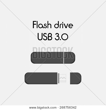 Vector Usb Flash Drive Isolated On White Background