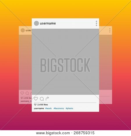 Social Network Photo Frame Vector Illustration. Vector.