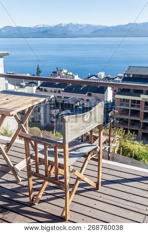 San Carlos De Bariloche, Argentina - March 18, 2015: View Of Nahuel Huapi Lake From A Terrace In Bar