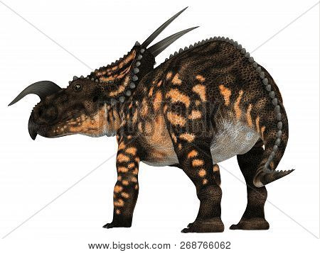 Einiosaurus Dinosaur Tail 3d Illustration - Einiosaurus Was A Ceratopsian Herbivore Dinosaur That Li