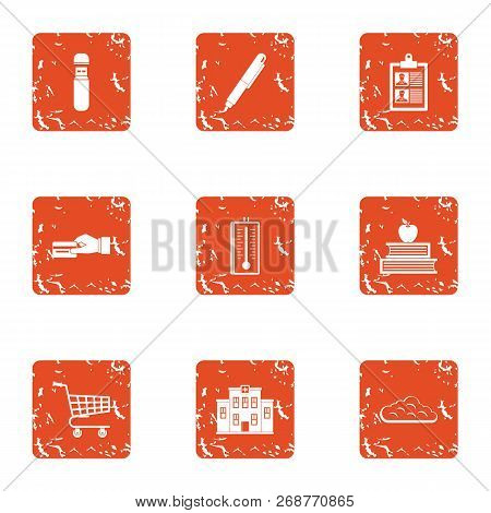 Remuneration Icons Set. Grunge Set Of 9 Remuneration Icons For Web Isolated On White Background