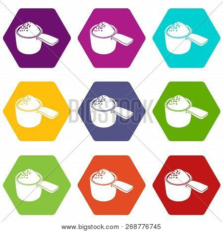 Detergent Dose Icons 9 Set Coloful Isolated On White For Web