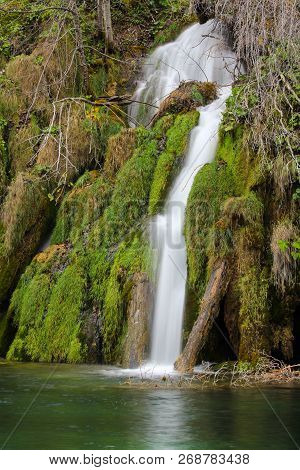 Beautiful Waterfal In Strem Effect, Plitvice Croatia