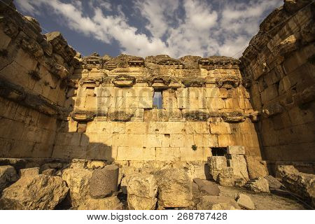 Roman Ruins Of Ancient Heliopolis. Baalbek, Bekaa Valley, Lebanon.