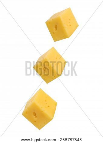 Tasty Yellow Cheese Vertical On White Background