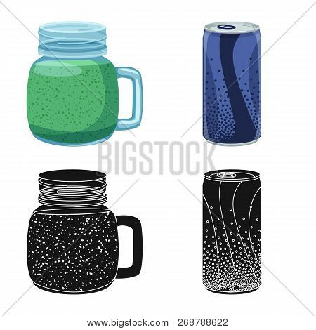 Vector Illustration Of Drink And Bar Logo. Set Of Drink And Party Stock Vector Illustration.