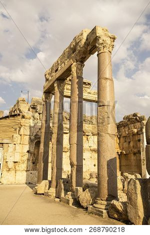 Roman Ruins Of Ancient Heliopolis. Baalbek, Bekaa Valley, Lebanon.