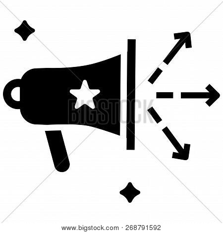 Speakerphone With Arrows Vector Illustration In Solid Color Design