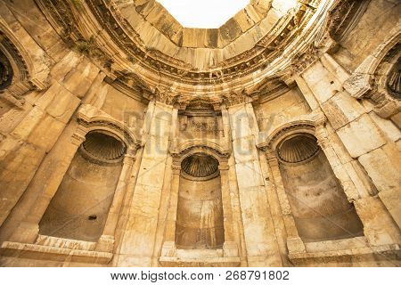 Roman Ruins Of Ancient Heliopolis. Baalbek, Bekaa Valley, Lebanon.