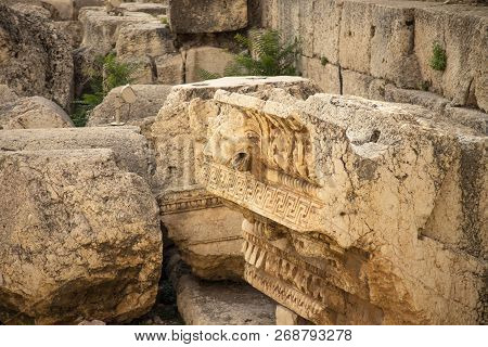 Roman Ruins Of Ancient Heliopolis. Baalbek, Bekaa Valley, Lebanon.