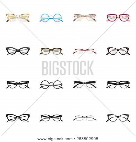 Vector Design Of Glasses And Frame Logo. Collection Of Glasses And Accessory Stock Vector Illustrati