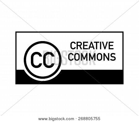 Creative Commons Rights Management Sign With Circular Cc Icon. Vector Stock Illustration.