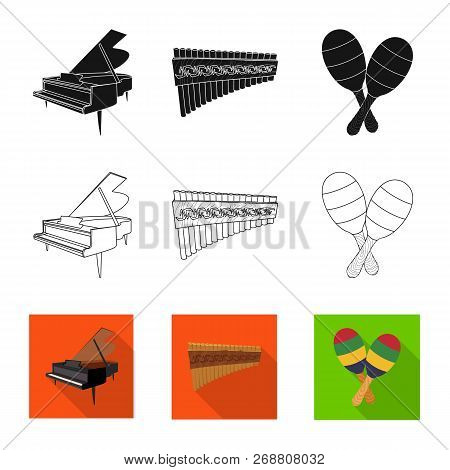 Vector Illustration Of Music And Tune Symbol. Set Of Music And Tool Vector Icon For Stock.