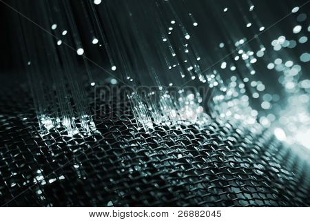 Fundo de fibra óptica com muitos pontos de luz