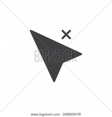 Cursor Delete Vector Icon. Filled Flat Sign For Mobile Concept And Web Design. Computer Mouse Cursor
