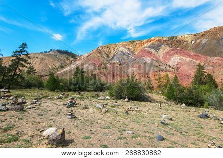 Valley of Mars landscapes in the Altai Mountains, Kyzyl Chin, Siberia, Russia