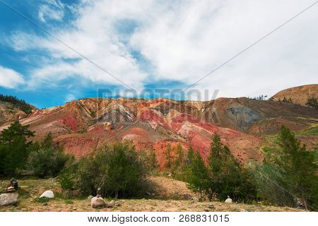 Valley of Mars landscapes in the Altai Mountains, Kyzyl Chin, Siberia, Russia