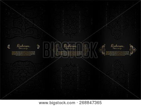 Arabesque Element Dark Elegant Classic Gold Background Vector Collection Design