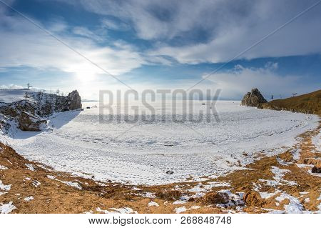 Cape Burkhan (shaman Rock) On Olkhon Island At Baikal Lake, Siberia, Russia