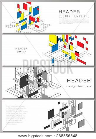 The Minimalistic Vector Illustration Of The Editable Layout Of Headers, Banner Design Templates. Abs