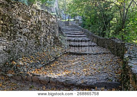 Cremieu, France, October 19, 2018 : Remparts Of Cremieu. The City Has A Long And Important Medieval 