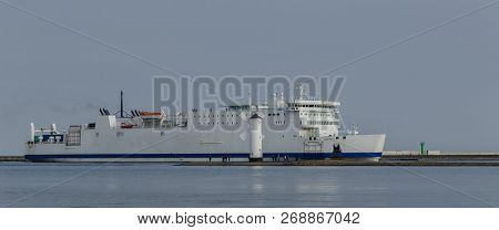 Passenger Ferry - Ship Is Sailing To The Port Of Swinoujscie