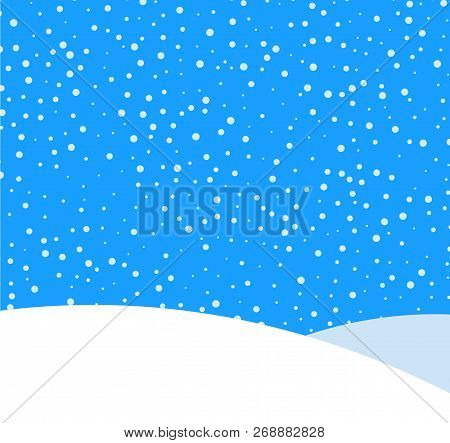 Blue Background With Winter Landscape And Snow For Seasonal, Chr