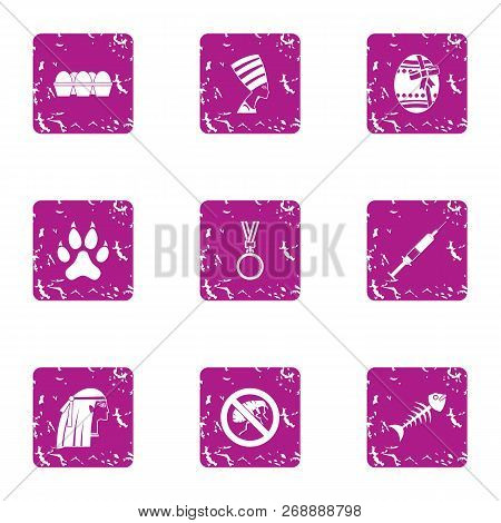 Credo Icons Set. Grunge Set Of 9 Credo Vector Icons For Web Isolated On White Background