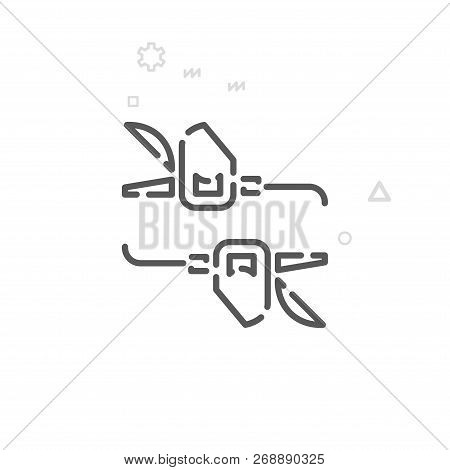 Bike Trigger Shifters Vector Line Icon. Bicycle Spare Part Symbol, Pictogram, Sign. Light Abstract G