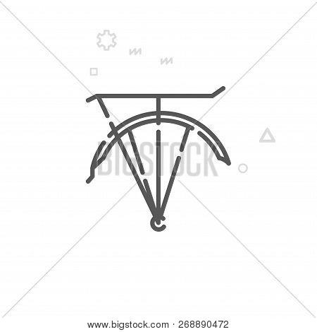 Bike Fender With Trunk Vector Line Icon. Bicycle Spare Part Symbol, Pictogram, Sign. Light Abstract 