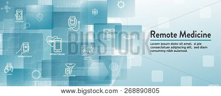 Telemedicine Abstract Idea - Icons Illustrating Remote Health And Software