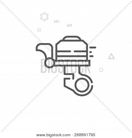 Bike Or Bicycle Bell Vector Line Icon. Bicycle Accessory Symbol, Pictogram, Sign. Light Abstract Geo