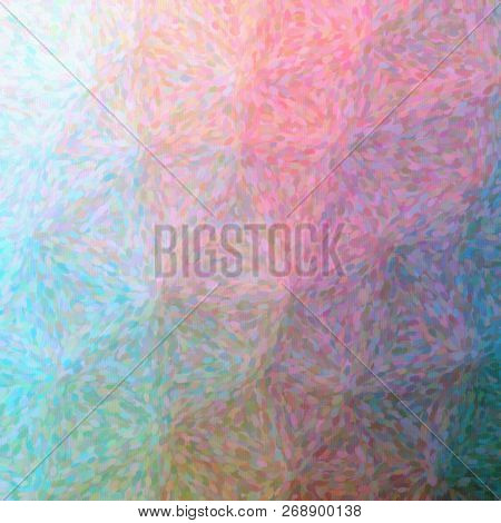 Illustration Of Abstract Red, Blue, Brown And Black Impressionist Pointlilism Square Background