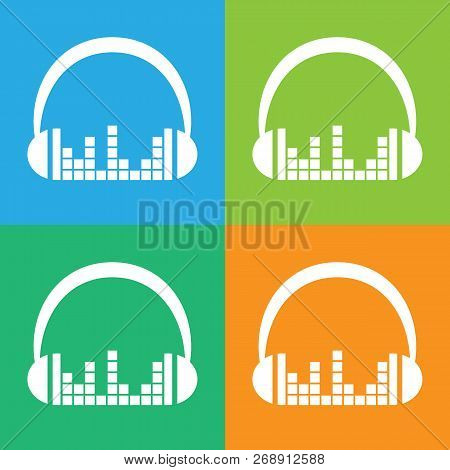 Headphone Icon. Headphones With Sound Wave Icon Isolated, Minimal Design. Vector Illustration