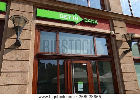 Wroclaw, Poland - September 2, 2018: Getin Bank Branch In Wroclaw, Poland. The Bank Has 2.4 Million 