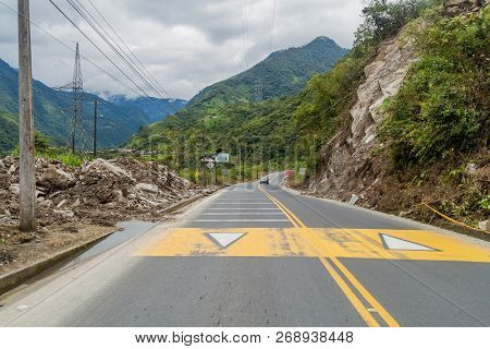 Banos, Ecuador - June 22, 2015: View Of The Road Banos - Puyo Ecuador