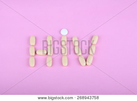 Hiv Therapy Efavirenz On Pink Background At Dry Sunny Summer Day