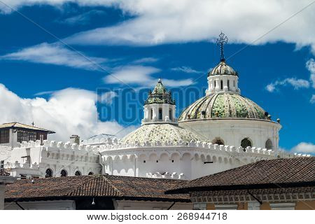 Cupola Of La Compania De Jesus Church In Old Town Of Quito, Ecuador