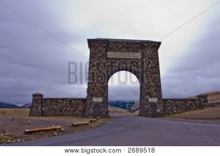 Willkommen Sie Gate, Yellowstone-Nationalpark in der Nähe von Mammoth Hot Springs und Gardner, Montana