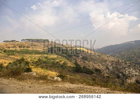 Landscape Of Lebanon With Mountain Villages And Cedars Near Bcharre, Lebanon