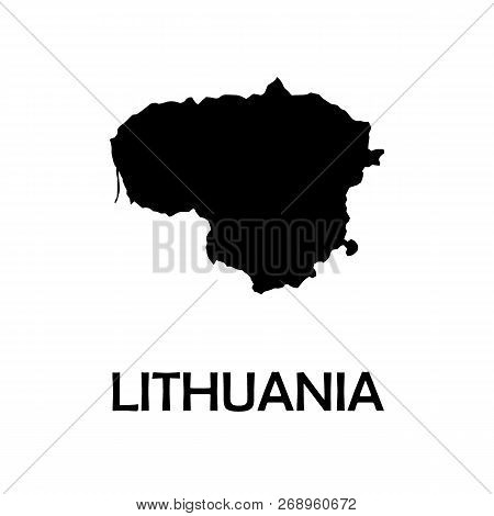 Vector Map Lithuania. Isolated Vector Illustration. Black On White Background. Eps Illustration.