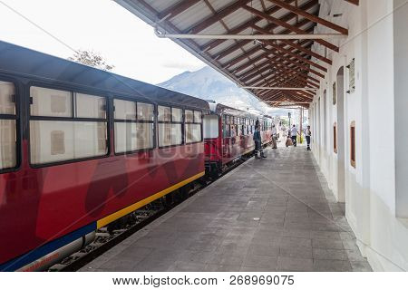 Ibarra, Ecuador - June 28, 2015: Railway Station In Ibarra Town Ecuador