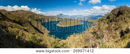 Volcanic Crater Lake Laguna Cuicocha In Ecuador