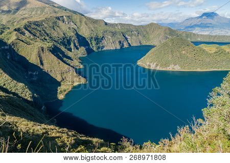 Volcanic Crater Lake Laguna Cuicocha In Ecuador