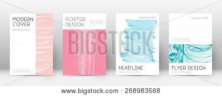 Cover Page Design Template. Minimal Brochure Layout. Captivating Trendy Abstract Cover Page. Pink An