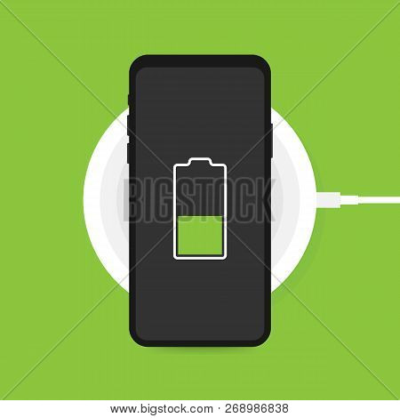 Wireless Charging For Smartphone. Innovative Modern Technological Accessories. Vector Stock Illustra