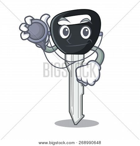 Doctor Car Keys Cartoon Isolatedon On Shape