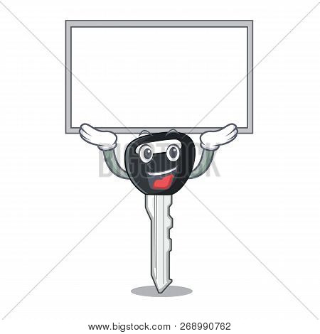 Up Board Car Keys Cartoon Isolatedon On Shape