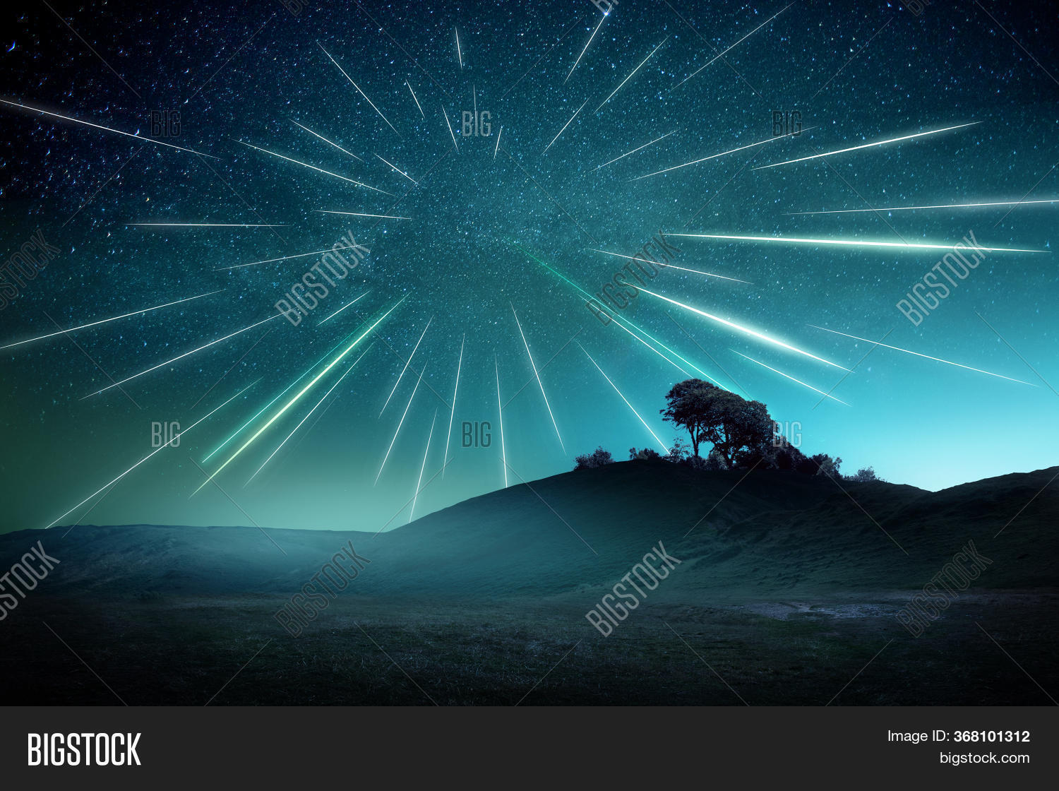 Large Meteor Shower On Image & Photo (Free Trial) Bigstock